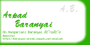 arpad baranyai business card
